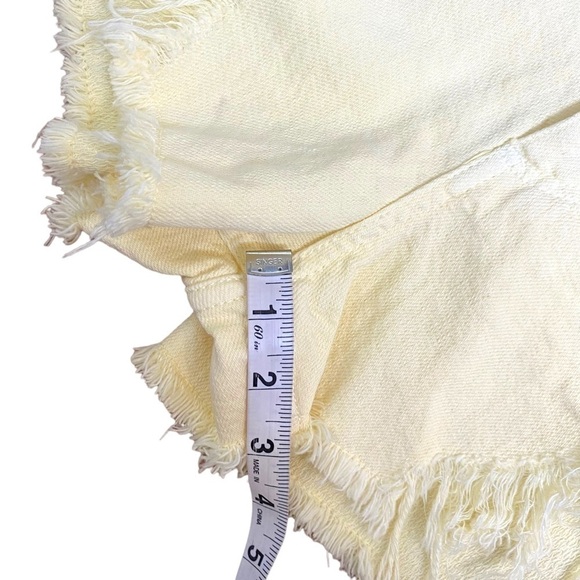 ZARA High Waist Yellow Denim Cut Off Shorts - Picture 16 of 16